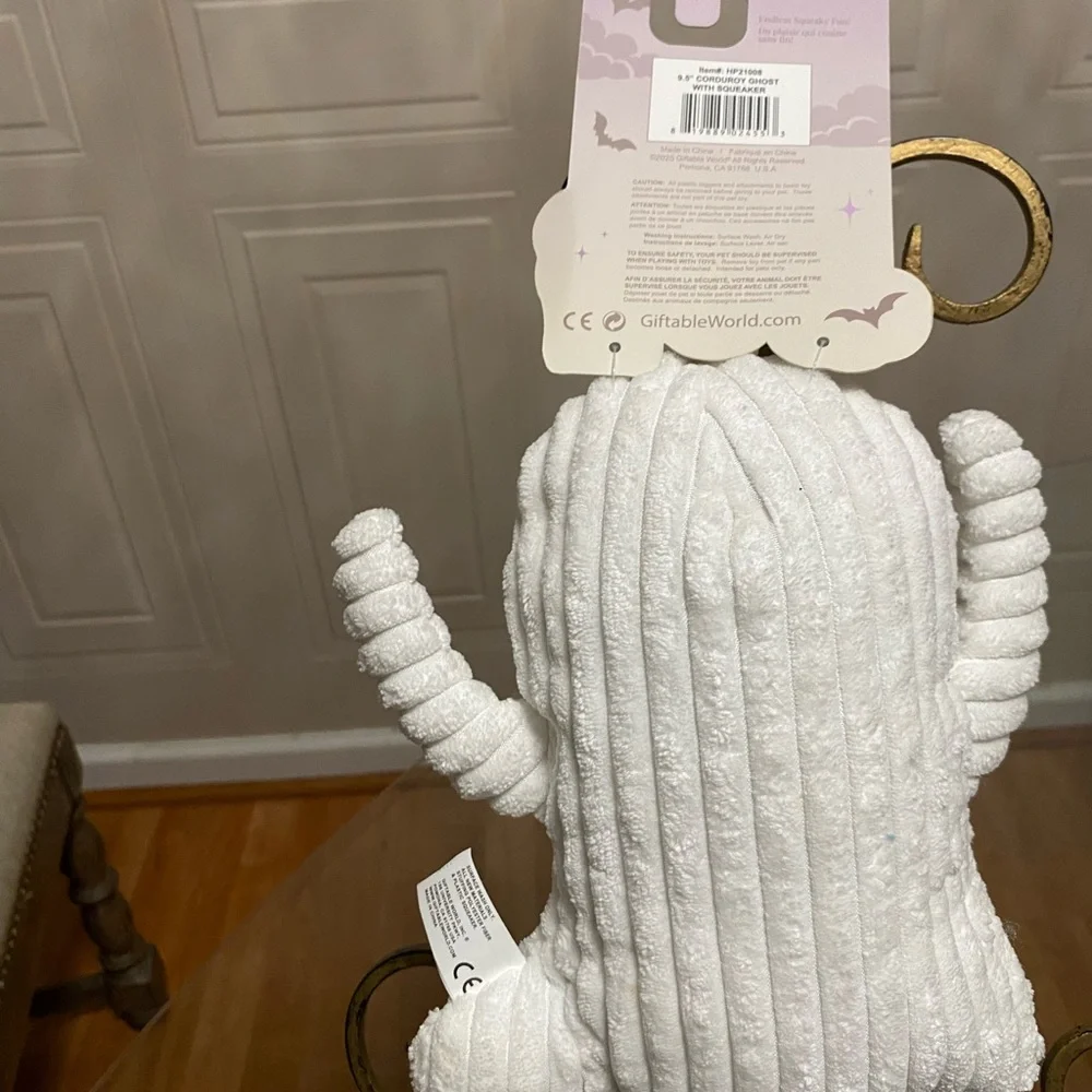 Brand New Giftable Ghost Dog Toy With Squeaker 9”.